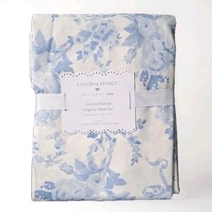 Pottery Barn Teen Love Shack Fancy Organic Garden Damask Sheet Set Twin XL